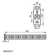 Walraven Wandkonsole RapidRail 30x20 ev L: 150 mm mit Schnittmarkierungen | 66032015