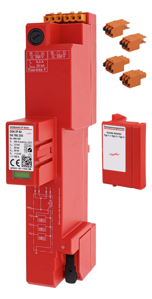 DEHN SE Kombi-Ableiter Sammelsch 3p 2TE DSH ZP B2 SG TNC 255 230VAC 1,5kV