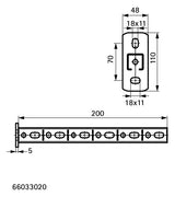 Walraven Wandkonsole RapidRail 30x30 ev L: 200 mm mit Schnittmarkierungen | 66033020
