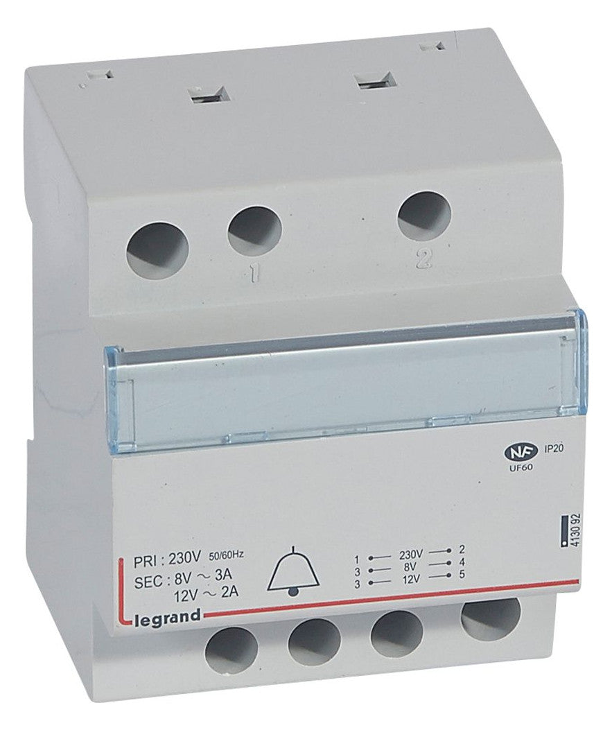 LEGRAND Klingeltransformator 230V 12/8V Legrand 413092 2/3A REG 4TE