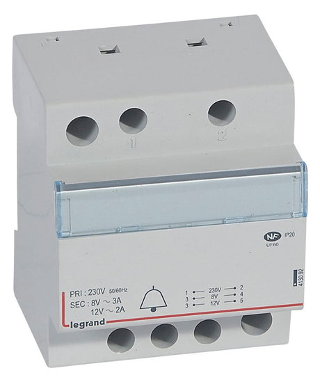 LEGRAND Klingeltransformator 230V 12/8V Legrand 413092 2/3A REG 4TE