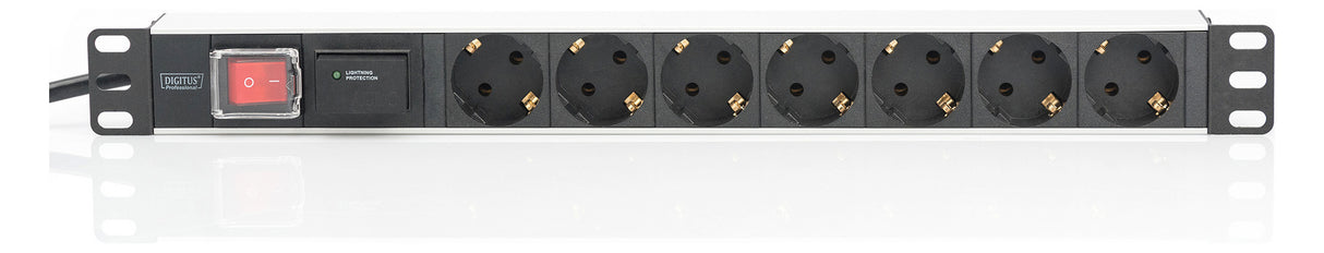 ASSMANN ELEKTRO Steckdosenleiste 7f sw DN-95407 m.Ein/Aus 2m 35° IP20 ÜSS