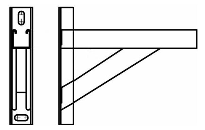 WALRAVEN Wandkonsole Strut 41x41 600x50x350 feuerverz. mit Stütze 600 mm