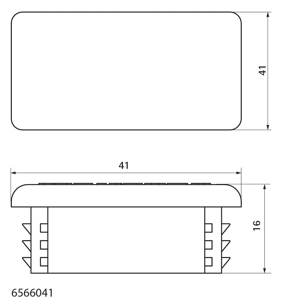 WALRAVEN Schienenendstopfen Strut 41x41 Polyethylen 41x41x16 grün