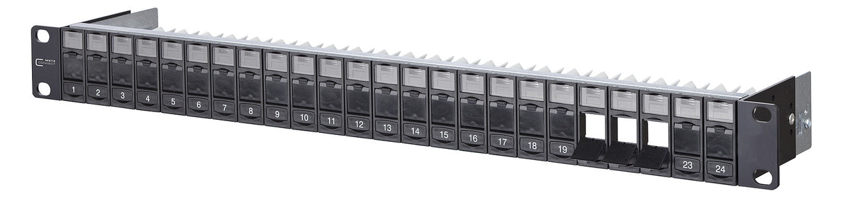 METZ CONNECT Patchpanel 24Ports 1HE 130920-BK-E 24Ports Cat6A Schirm