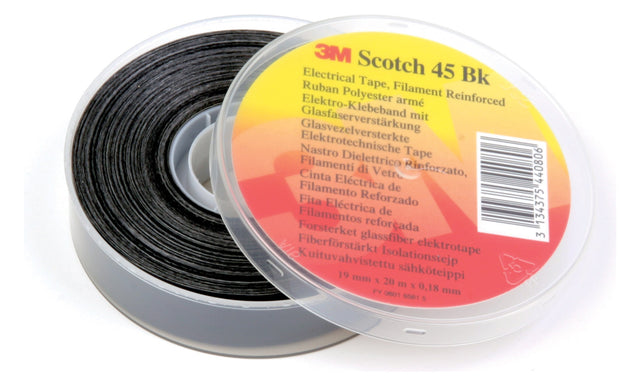 3M/SCOTCH Scotch 45 bk Glasfaserve schwarz 19mm x 20m, 0,2m SCOTCH45BK-19X2