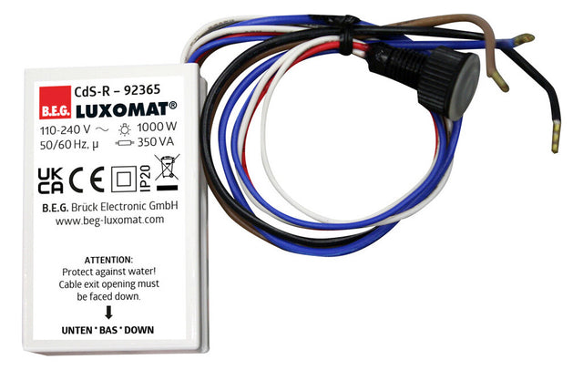 BEG Dämmerungsschalter EB 1S 1000W sw CdS-R 10s/ein 10s/aus IP20
