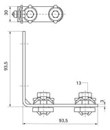 Walraven Verbinder RapidRail lang / lang 2 Schiebemuttern ev-f.RapidRail- 90 Grad | 6584011