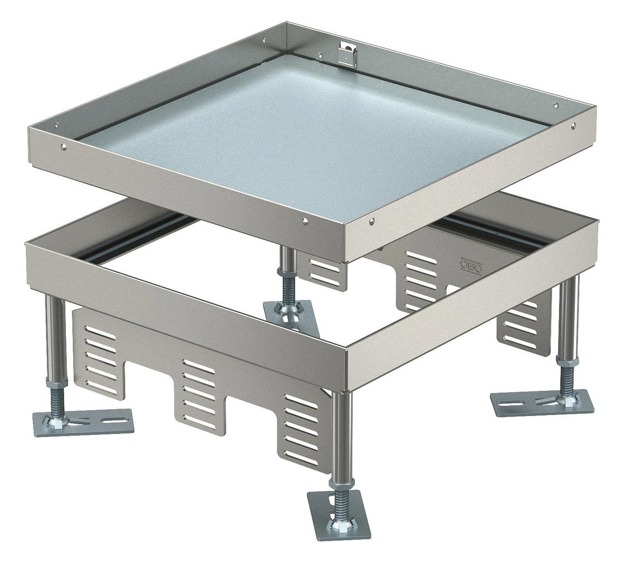 BETTERMANN Kassette nivellierbar VA nass RKN3 9 VS 20 quadrat 244mm 105-150mm