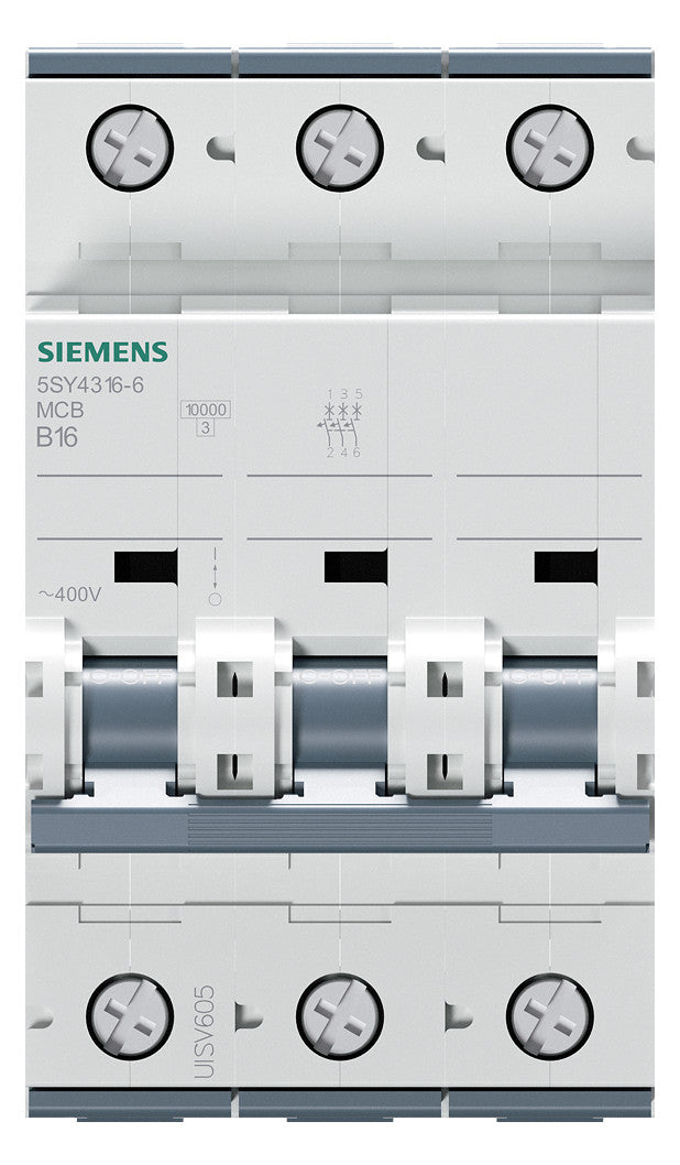 SIEMENS Leitungsschutzschalter UC B 16A 5SY4316-6 3p 400V 3TE 50Hz IP20