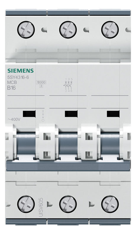 SIEMENS Leitungsschutzschalter UC B 16A 5SY4316-6 3p 400V 3TE 50Hz IP20