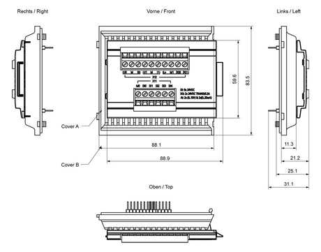 SIEMENS SPS-A/D E/A-Modul DC 9-36V 6ES7647-0KA01-0AA2 5digiEing 2digiAusg
