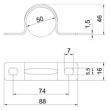 BETTERMANN Befestigungsschelle 1f  50mm 605 50 G zweilappig ST