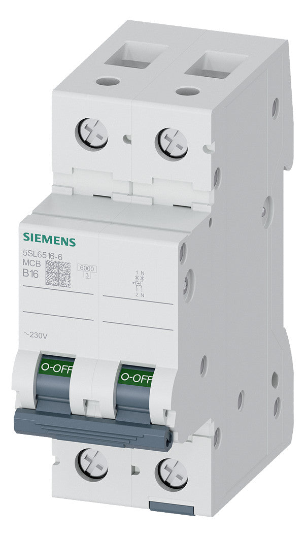 SIEMENS Leitungsschutzschalter UC B 16A 5SL6516-6 1+N 400V 2TE 50Hz IP20