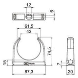 BETTERMANN Rohrschelle  43-61,5mm Kst gr Quick 2955 M63 anreihb Schraubl