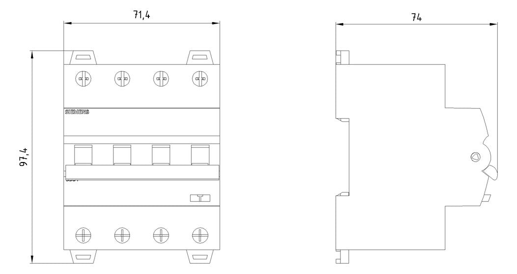 SIEMENS FI/LS-Schutzschalter B6 3p+N A 5SU1346-6FP06 0,03A 6kA 4TE 4p 400V