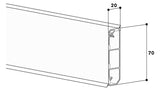 GGK Sockelleistenkanal Kst 70x20x2000mm SL 20x70 ws