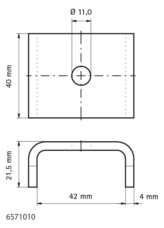 Walraven Unterlegscheibe Strut U 1.4401 40x50x21,5 / Loch 11,0 - brandgeprüft | 6571010