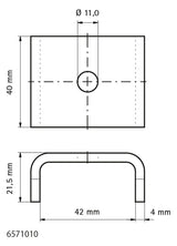 Walraven Unterlegscheibe Strut U 1.4401 40x50x21,5 / Loch 11,0 - brandgeprüft | 6571010