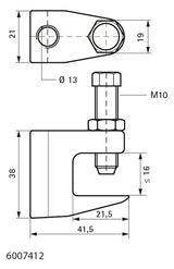 Walraven Trägerklammer Modell C V4A 41,5x38, A < 16, 13mm, Schraube M10 | 6007412