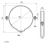 Walraven Rohrschelle Bifix 415 VA 1.4404 80 mm M8 für Kunststoffrohre | 4157080
