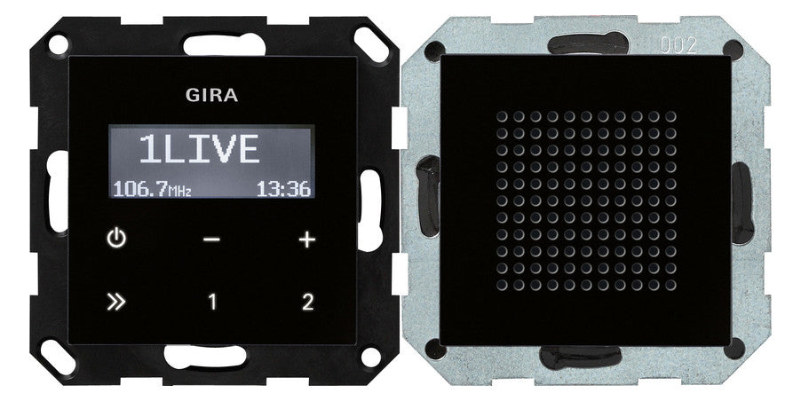 GIRA UP-Radio sw glz System 55 228005 Basis+zentr.Abdeckpl