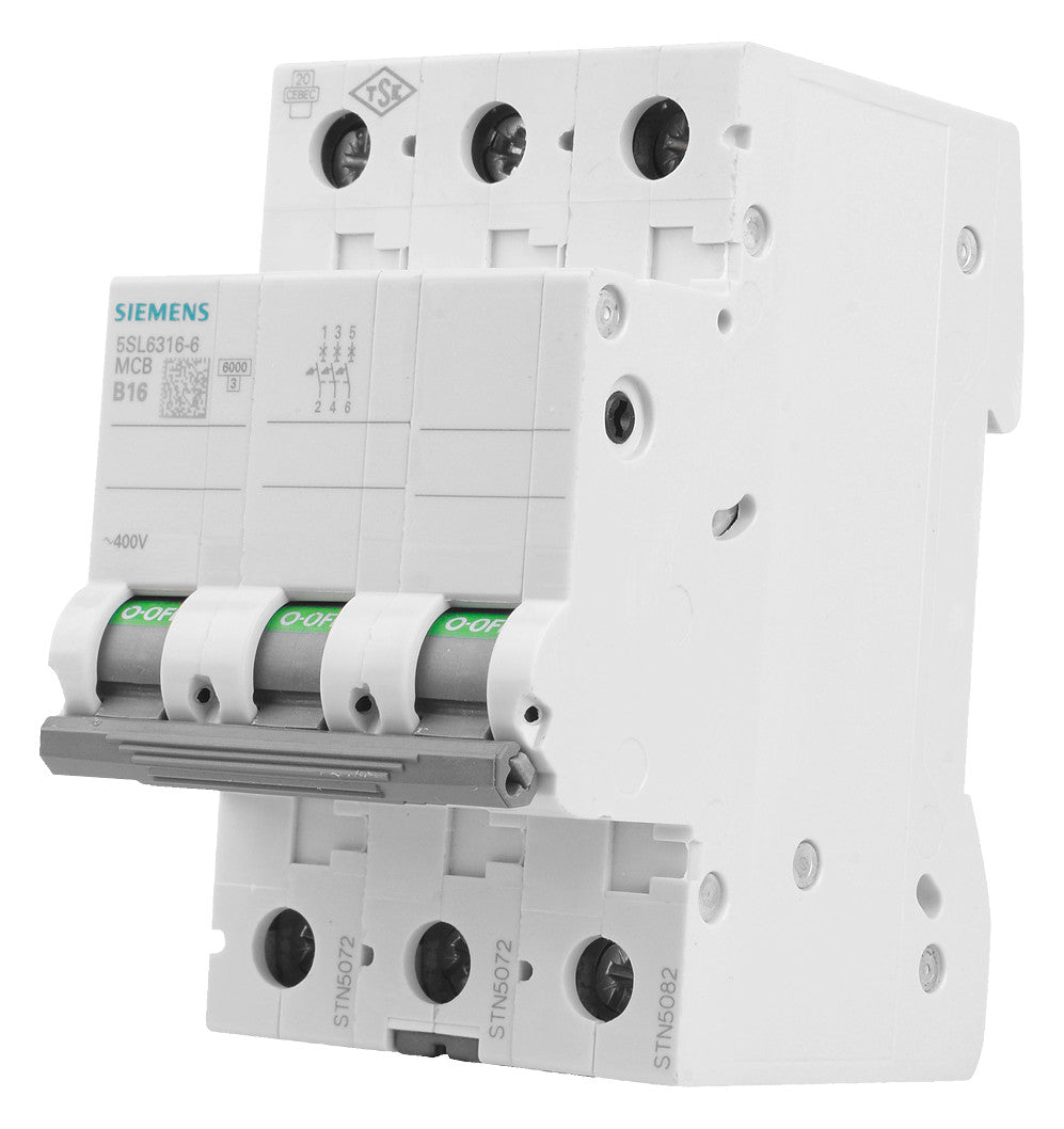 SIEMENS Leitungsschutzschalter UC B 16A 5SL6316-6 3p 400V 3TE 50Hz IP20