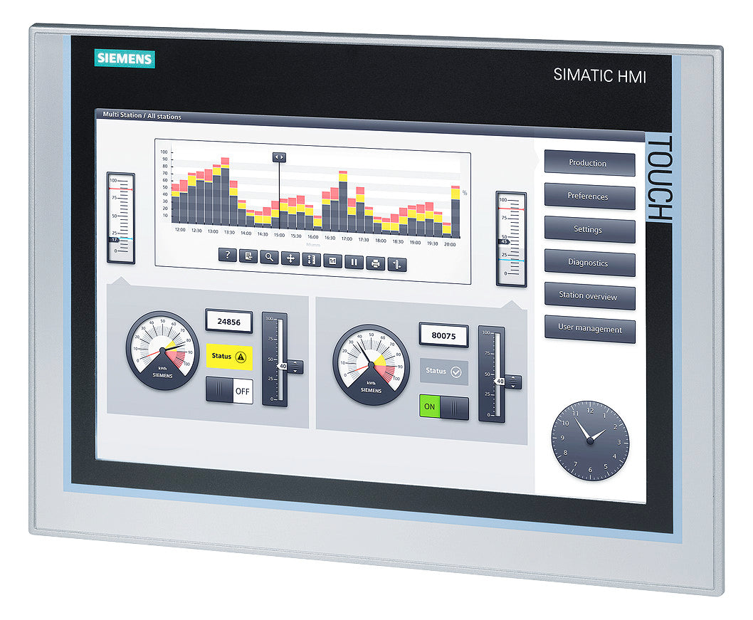 SIEMENS Grafik-Panel m.Farbdisplay DC 6AV2124-0MC01-0AX0 19,2-28,8V 2HW/IE
