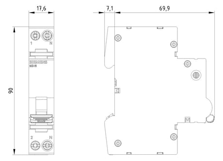 SIEMENS Brandschutzschalter B 2p 10A 1TE 5SV6016-6MC10 230V IP20