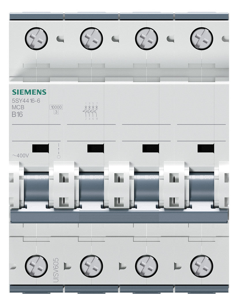 SIEMENS Leitungsschutzschalter UC B 16A 5SY4416-6 4p 400V 4TE 50Hz IP20
