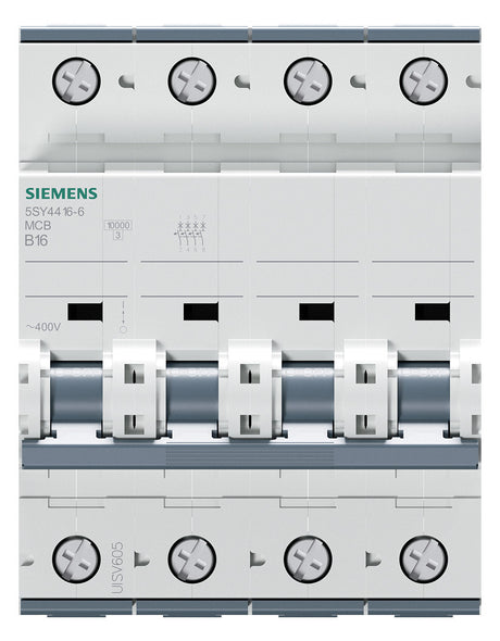SIEMENS Leitungsschutzschalter UC B 16A 5SY4416-6 4p 400V 4TE 50Hz IP20