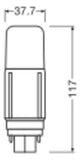 LEDVANCE LED-Röhrenlampe G24D 7,5W 3000K DULUX LED D18 VT EM & AC MAINS V 7. ws