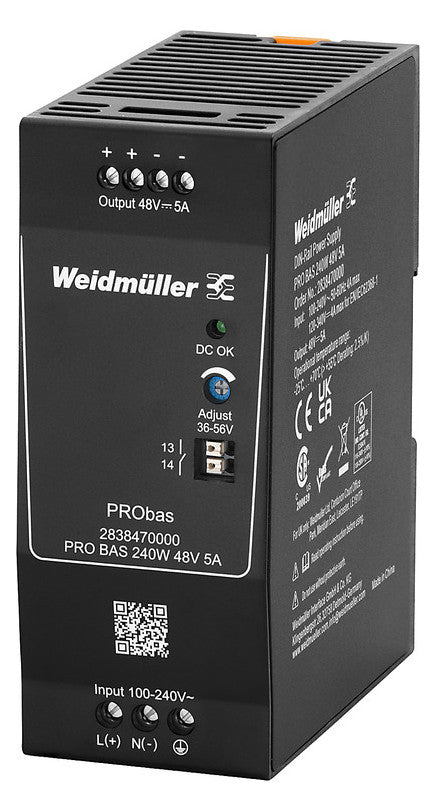 WEIDMÜLLER Gleichstromversorgung 36-56V PRO BAS 240W 48V 5A 240W 85-264VUC 5A