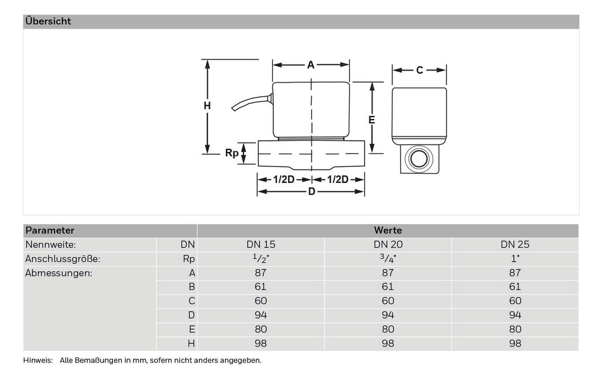 Honeywell CENTRA Durchgang-Zonenvtl.Typ V4043C1263 mit Synchronmotor und Federrückzug | V4043C1263/U