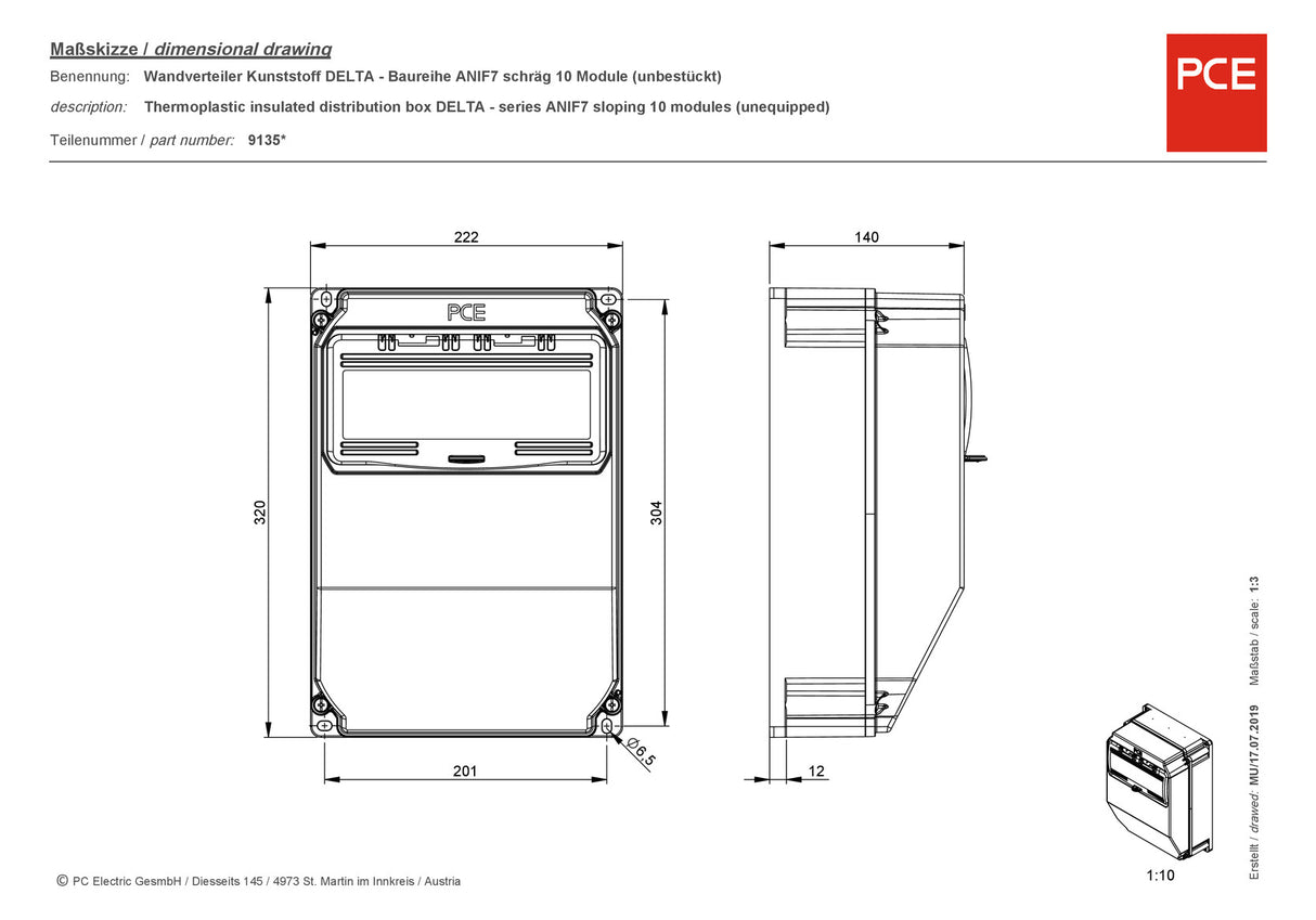 PC ELECTRIC CEE-Kombi Kst gr IP54 1x16A5p400V 1x32A5p400V 9135510