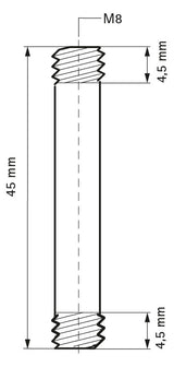 Walraven Abstandnippel ev M8 x 45 mm - MLAR/LAR/RbALei | 6413458