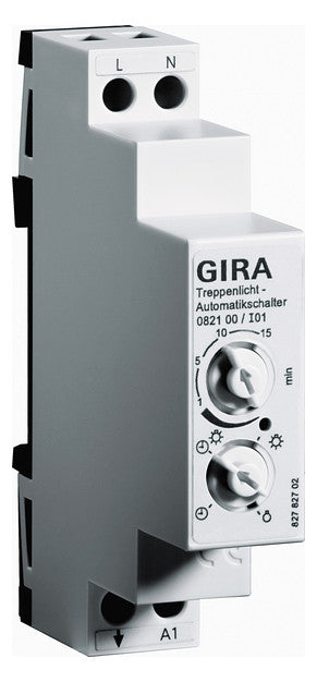 GIRA Treppenlichtzeitschalter REG 230VAC 082100 elektr.Ausschaltvorw 3/4Leiter