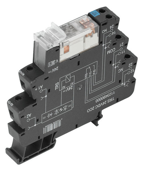 WEIDMÜLLER Schaltrelais 2W IP20 Schraub TRS 24VDC 2CO 6,4x90x88mm