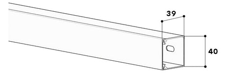 GGK Leitungsführungskanal Kst sbr unbeh LFG 40x40 39x40x2000mm RAL8014