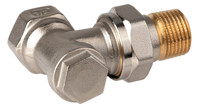 HONEYWELL Rücklaufverschraubung Verafix Messing, vernickelt, Eck, 1/2"