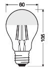 OSRAM LED-Lampe FM E27 A60 4W 2700K ws F LED Star Cla A 35 Fil Mirror Gold 4 420l