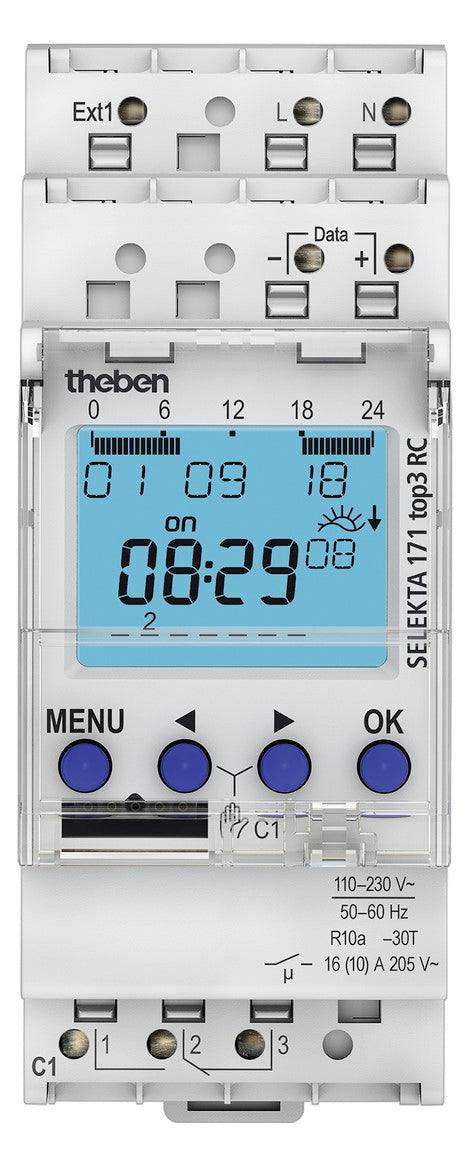 THEBEN Schaltuhr digi 110-230VAC 1kan BT SELEKTA 171 top3 RC 87600h 2TE REG