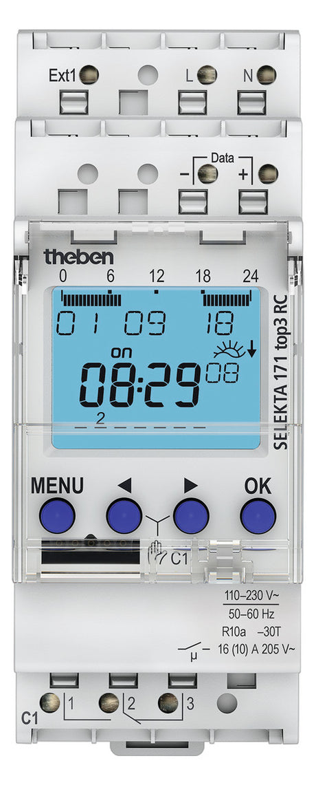THEBEN Schaltuhr digi 110-230VAC 1kan BT SELEKTA 171 top3 RC 87600h 2TE REG