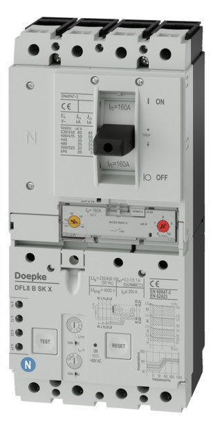 DOEPKE Leistungsschalter 160A 4p IP20 DFL8 160-4/X-B SK 125-160A/In Einb