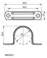 Walraven Rohrband ev 26 mm 1tlg. f. Kabel, Stahl- u. Kunststoffrohr | 0805027