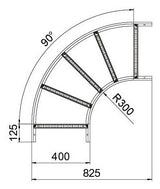 BETTERMANN Bogen Kabelleiter horiz 90° LB 90 640 R3 FS 60x400mm o.Verb R=300mm