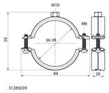 Walraven Rohrschelle Bifix G2 BUP EPDM 36-39 mm M8 Zweischraubenschelle | 31185039
