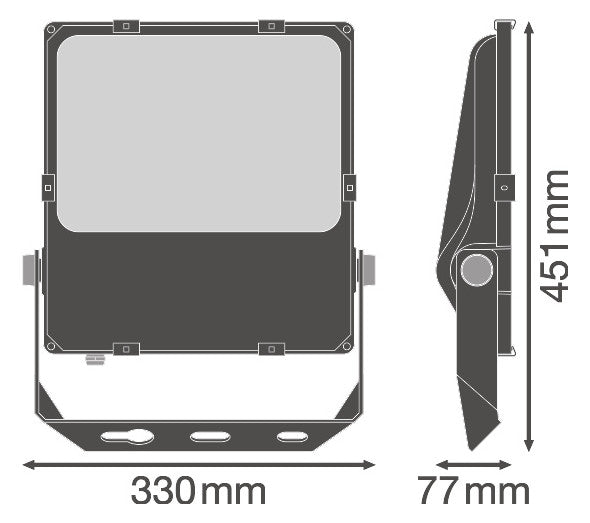 LEDVANCE LED-Anbaustrahler 150W Konv sw Floodlight FL PFM ASYM 45x140 150 W 3000