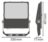 LEDVANCE LED-Anbaustrahler 150W Konv sw Floodlight FL PFM ASYM 45x140 150 W 3000
