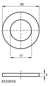 Walraven Unterlegscheibe EN-ISO 7089 ev 30x3,0 / Loch 17,0 - MLAR/LAR/RbALei | 6533016